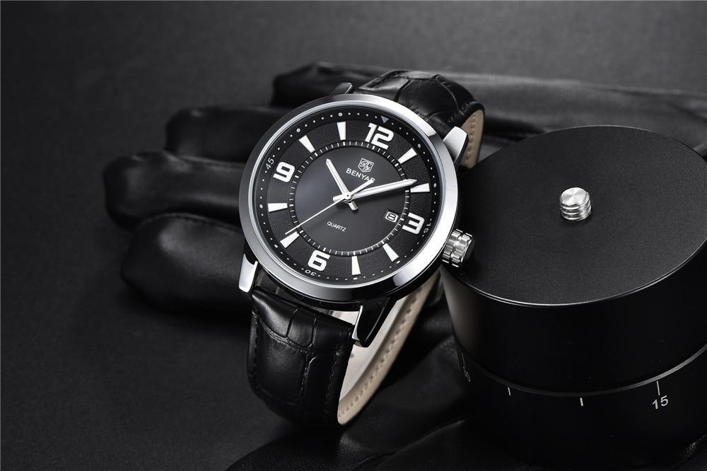 2021 New Simple Business Quartz Men Wristwatch Luxury Casual Leather Strap Waterproof Watch Stevvex