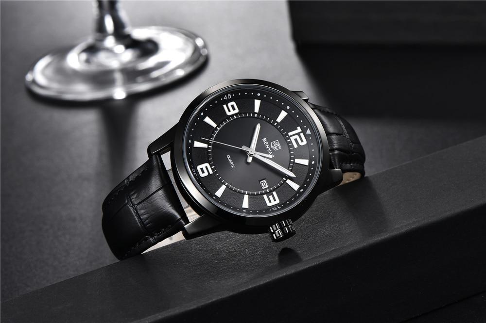 2021 New Simple Business Quartz Men Wristwatch Luxury Casual Leather Strap Waterproof Watch Stevvex