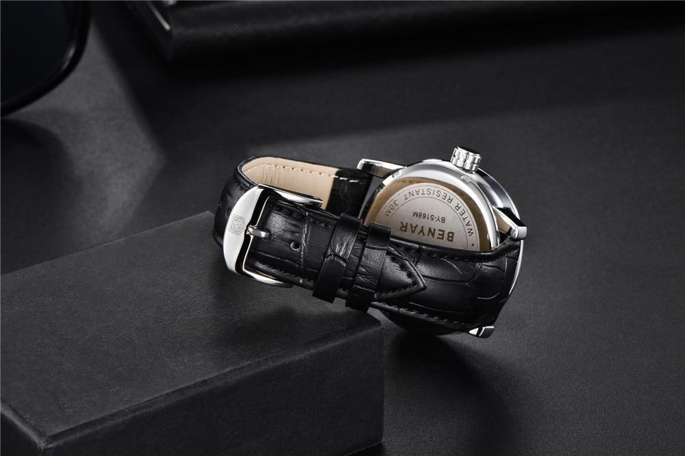 2021 New Simple Business Quartz Men Wristwatch Luxury Casual Leather Strap Waterproof Watch Stevvex