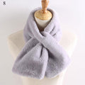 New Winter Solid Color Warm Thicken Soft Collar Scarf Faux Rabbit Fur Neckerchief Plush Warm Hot Scarfs Cross Collar Scarf Shawl Solid With Pearl Elegant For Women Stevvex