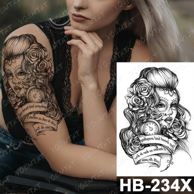 New Big Butterfly Waterproof Temporary Sticker Tattoo Elegant Black Colorful Tattoos Rose For Women Men Stevvex