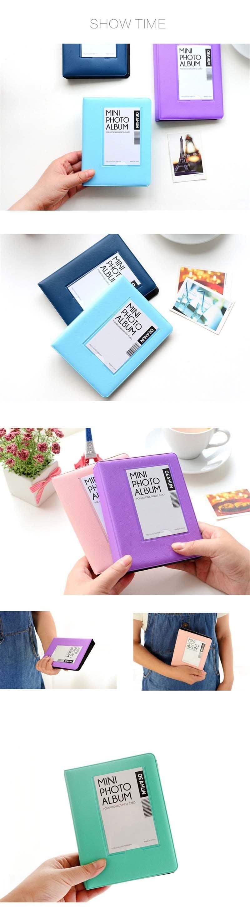 64 Pockets Mini Instant Polaroid Photo Album Picture Case for Mini Film 7s 8 25 50s 90 Mini Polaroid Album Refillable Notebook Photo Album Valentines Day Gift Anniversary Gift Stevvex