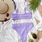 Female High Waist Swimsuit Bikini Sports Swimsuits For Women Two Piece Crop Top Bikini Set High Waist High Cut Bathing Suits Women Swimwear Two-piece Bikini Set Bathing Suit Swimwear Stevvex