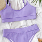Female High Waist Swimsuit Bikini Sports Swimsuits For Women Two Piece Crop Top Bikini Set High Waist High Cut Bathing Suits Women Swimwear Two-piece Bikini Set Bathing Suit Swimwear Stevvex