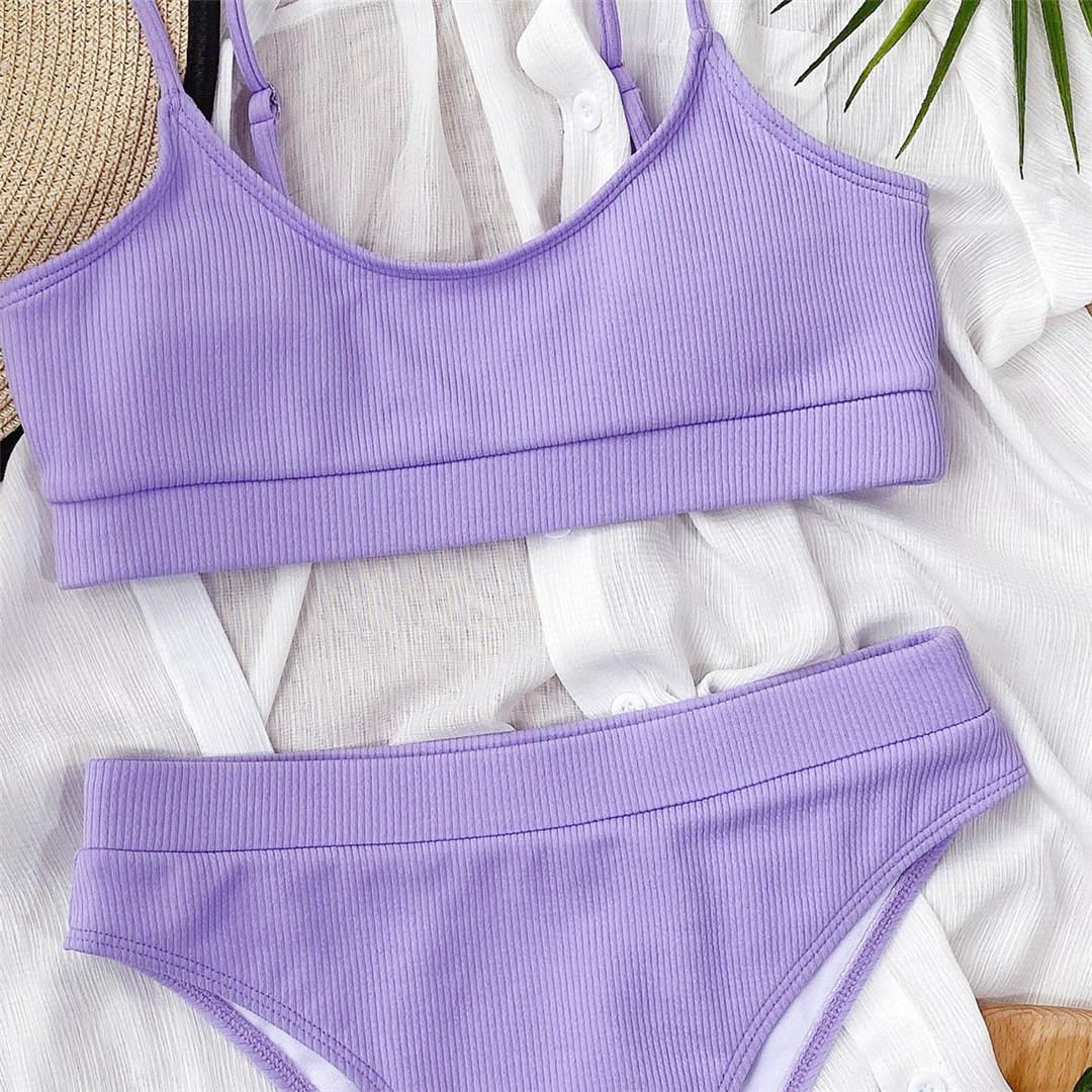 Female High Waist Swimsuit Bikini Sports Swimsuits For Women Two Piece Crop Top Bikini Set High Waist High Cut Bathing Suits Women Swimwear Two-piece Bikini Set Bathing Suit Swimwear Stevvex