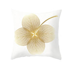 Tropical Leaf Flower Green Yellow Pillowcase Decorative Throw Pillow Case Cushion Cover Gold Stamping Leaves Polyester Cushion Cover Throw Pillow Decorative Cushions Home Decor Pillow Covers Stevvex