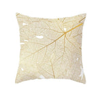 Tropical Leaf Flower Green Yellow Pillowcase Decorative Throw Pillow Case Cushion Cover Gold Stamping Leaves Polyester Cushion Cover Throw Pillow Decorative Cushions Home Decor Pillow Covers Stevvex