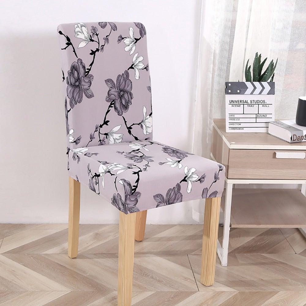 New Chair Covers Spandex Stretch Chair Covers Dining Slipcover Decorative Chair Cover floral For Kitchen Wedding Banquet Hotel Stretch Armless Chair Slipcover for Dining Room Seat Cushion, Spandex Kitchen Parson Chair Protector Cover, Removable & Washable Stevvex