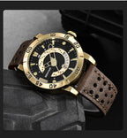 Luxury Men Fashion Watches Quartz Wrist Watches Military Casual Leather Strap Waterproof Elegant Watch