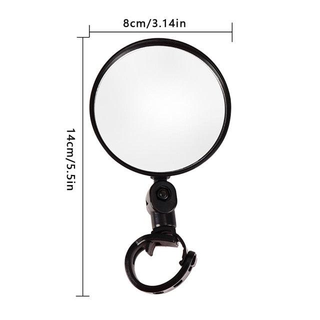 Universal Bicycle Mirror Bicycle Accessories Handlebar Rearview Mirror Rotate Wide-Angle Rearview Mirror Rotatable Round Adjustable Shockproof Convex Wide Angle Universal Back Rear View Mirrors Stevvex