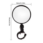 Universal Bicycle Mirror Bicycle Accessories Handlebar Rearview Mirror Rotate Wide-Angle Rearview Mirror Rotatable Round Adjustable Shockproof Convex Wide Angle Universal Back Rear View Mirrors Stevvex