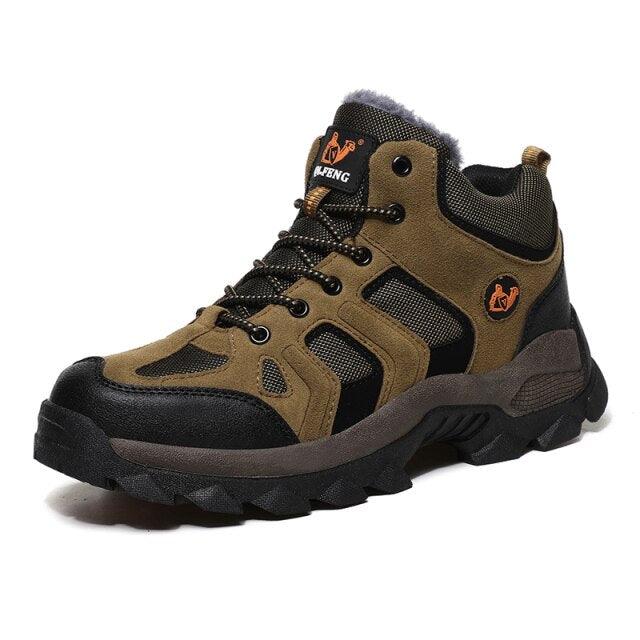 Winter Leather Mens Boots Fur Super Warm Snow Boots Men Winter Work Casual Shoes High Top Rubber Boots Winter Warm Outdoor Walking Lace Up Anti-Slip Breathable Ankle Booties Stevvex