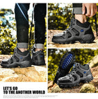 Winter Leather Mens Boots Fur Super Warm Snow Boots Men Winter Work Casual Shoes High Top Rubber Boots Winter Warm Outdoor Walking Lace Up Anti-Slip Breathable Ankle Booties Stevvex