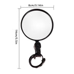 Bicycle Handlebar Rearview Mirror Portable Universal Adjustable Bike Rearview Mirror Wide-Angle Convex Mirror Rear View Safe Mirrors Adjustable Rotatable Handlebars Mounted Plastic Convex Mirror For Mountain Stevvex