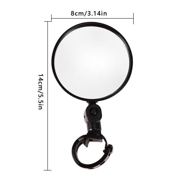 Bicycle Handlebar Rearview Mirror Portable Universal Adjustable Bike Rearview Mirror Wide-Angle Convex Mirror Rear View Safe Mirrors Adjustable Rotatable Handlebars Mounted Plastic Convex Mirror For Mountain Stevvex