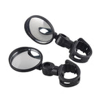 Bicycle Handlebar Rearview Mirror Portable Universal Adjustable Bike Rearview Mirror Wide-Angle Convex Mirror Rear View Safe Mirrors Adjustable Rotatable Handlebars Mounted Plastic Convex Mirror For Mountain Stevvex