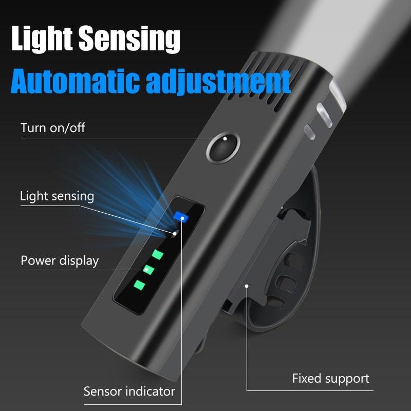 Bike Flashlight For Bicycle Anti-glare Smart Bike Light USB Rechargeable Front Rear Lamp Cycling Headlight Bike Light Set USB Rechargeable Bicycle Front Headlight Taillight 4 Light Modes Led Headlight Stevvex