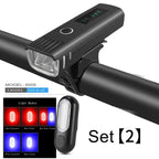 Bike Flashlight For Bicycle Anti-glare Smart Bike Light USB Rechargeable Front Rear Lamp Cycling Headlight Bike Light Set USB Rechargeable Bicycle Front Headlight Taillight 4 Light Modes Led Headlight Stevvex