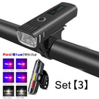 Bike Flashlight For Bicycle Anti-glare Smart Bike Light USB Rechargeable Front Rear Lamp Cycling Headlight Bike Light Set USB Rechargeable Bicycle Front Headlight Taillight 4 Light Modes Led Headlight Stevvex
