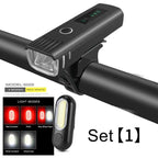 Bike Flashlight For Bicycle Anti-glare Smart Bike Light USB Rechargeable Front Rear Lamp Cycling Headlight Bike Light Set USB Rechargeable Bicycle Front Headlight Taillight 4 Light Modes Led Headlight Stevvex