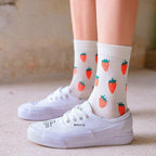 Women Funny Socks Spring Autumn Cartoon Socks Avocado Lemon Watermelon Peach Strawberry Banana Casual Socks Combed Out Of Cotton Soft Socks For Men And Women Stevvex