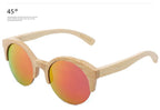 Elegant Wooden Design Classic Sunglasses Design Stylish Popular Wooden Sunglasses For Men & Women  Round Bamboo Glasses Mirror Sun Glasses Retro Glasses Stevvex