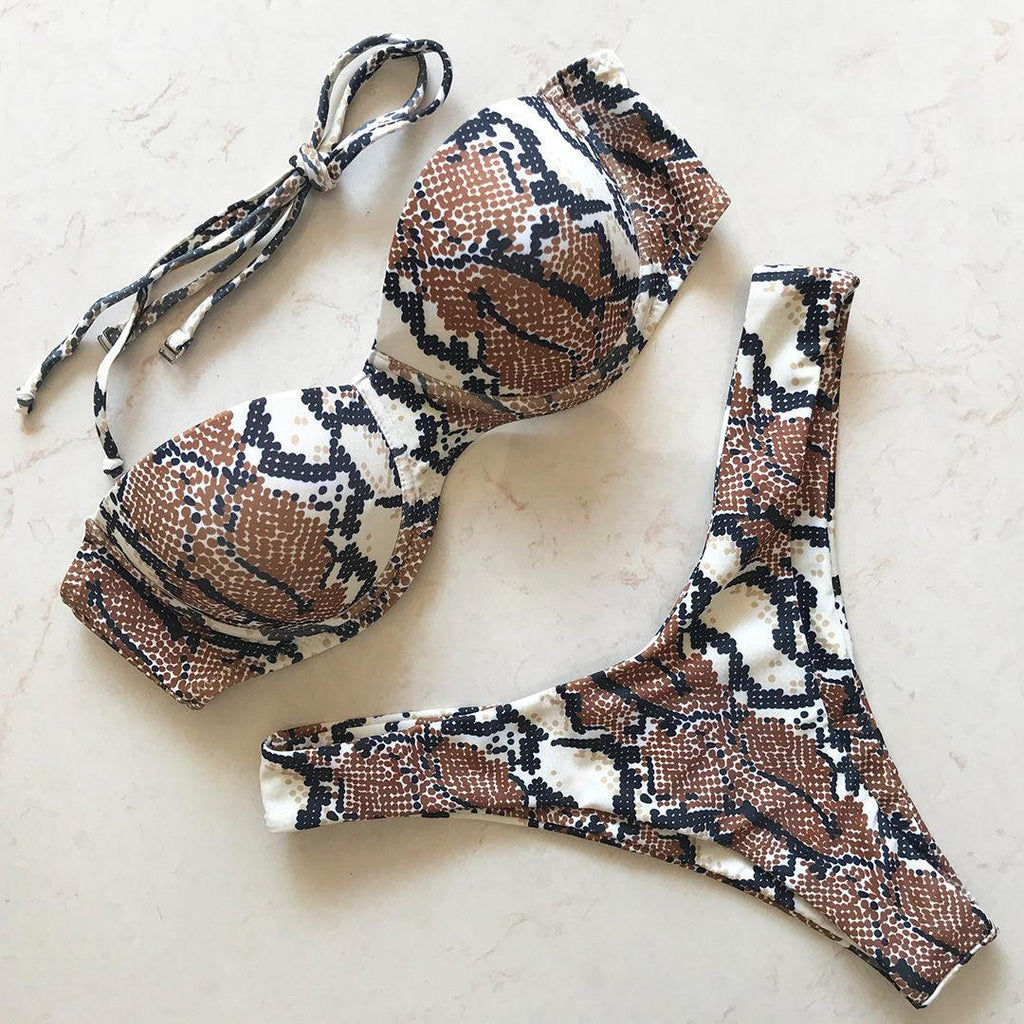 Bikini Push Up Swimsuit Female Swimwear Women's Bathing Suits Push Up Underwire Bikini Set Padded Two Piece Swimsuits Women Two-pieces Durable Bikini Set With Bra Cup Modern Bathing Suit Stevvex
