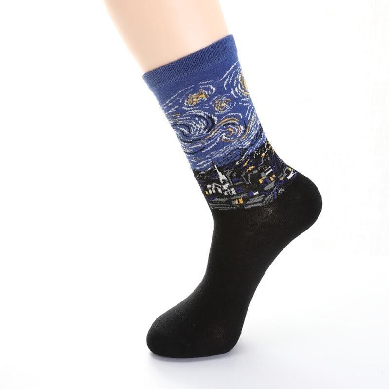 Novelty Happy Funny Women Graphic Short Socks Socks Combed Out Of Pure Cotton Art Abstract Oil Painting Socks French Style Crew Socks For Men And Women Stevvex