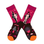 Novelty Happy Funny Women Graphic Short Socks Socks Combed Out Of Pure Cotton Art Abstract Oil Painting Socks French Style Crew Socks For Men And Women Stevvex