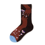 Novelty Happy Funny Women Graphic Short Socks Socks Combed Out Of Pure Cotton Art Abstract Oil Painting Socks French Style Crew Socks For Men And Women Stevvex