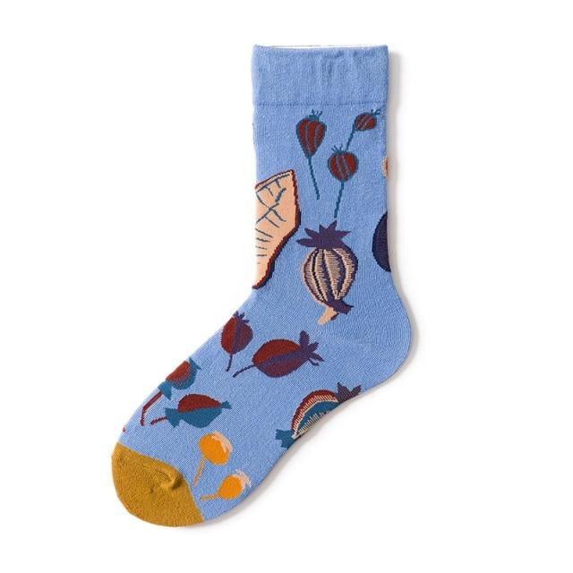 Novelty Happy Funny Women Graphic Short Socks Socks Combed Out Of Pure Cotton Art Abstract Oil Painting Socks French Style Crew Socks For Men And Women Stevvex