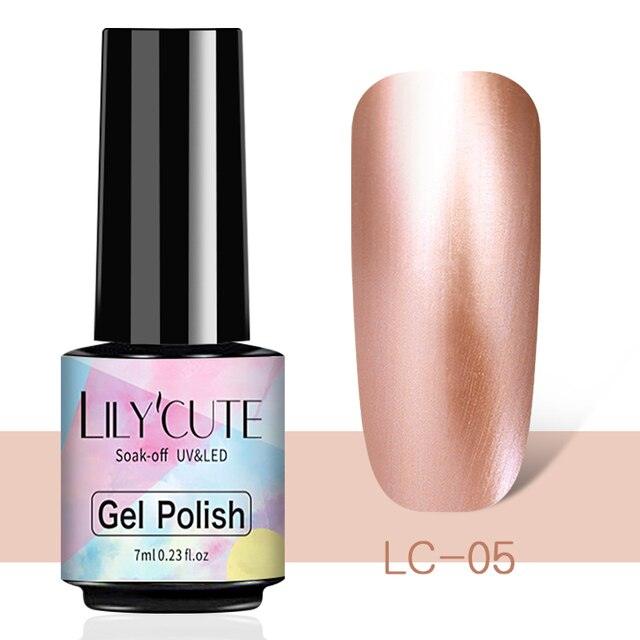 Luxury Metallic Womens Nail Polish Silver Rose Permanent UV Gel Nail Varnish Elegant Luxury Metal Effect More Collor For Girls Stevvex