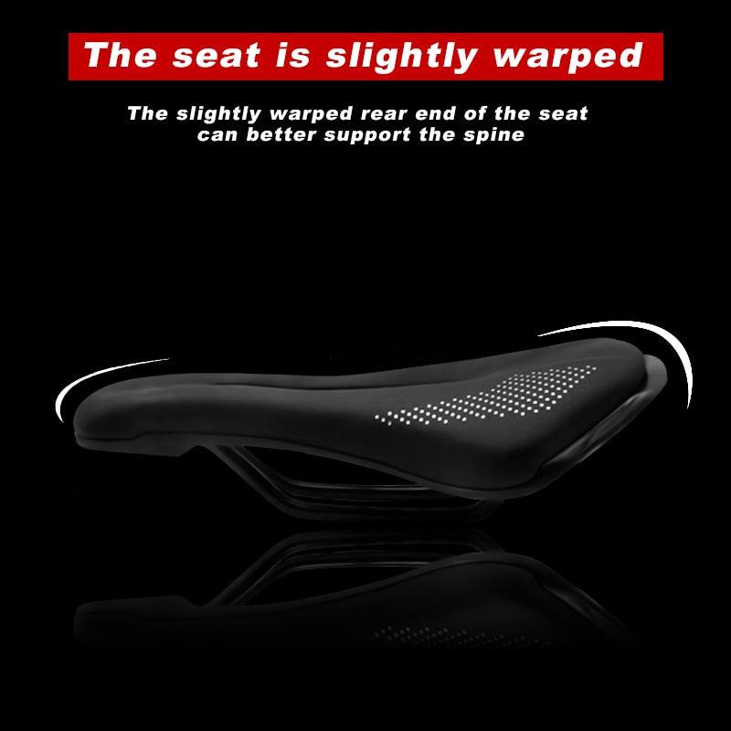 Bicycle Saddle Seat Road Steel Rails Mountain Bike Cushion Skid-Proof Soft PU Leather Road Mountain Bike Seat Bicycle Saddle Comfortable Memory Foam Cushion For Road Riding Stevvex
