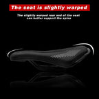 Bicycle Saddle Seat Road Steel Rails Mountain Bike Cushion Skid-Proof Soft PU Leather Road Mountain Bike Seat Bicycle Saddle Comfortable Memory Foam Cushion For Road Riding Stevvex