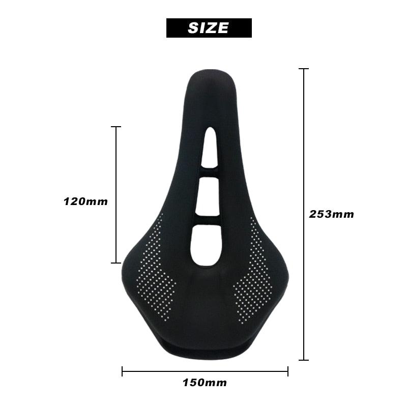 Bicycle Saddle Seat Road Steel Rails Mountain Bike Cushion Skid-Proof Soft PU Leather Road Mountain Bike Seat Bicycle Saddle Comfortable Memory Foam Cushion For Road Riding Stevvex