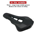 Bicycle Saddle Seat Road Steel Rails Mountain Bike Cushion Skid-Proof Soft PU Leather Road Mountain Bike Seat Bicycle Saddle Comfortable Memory Foam Cushion For Road Riding Stevvex