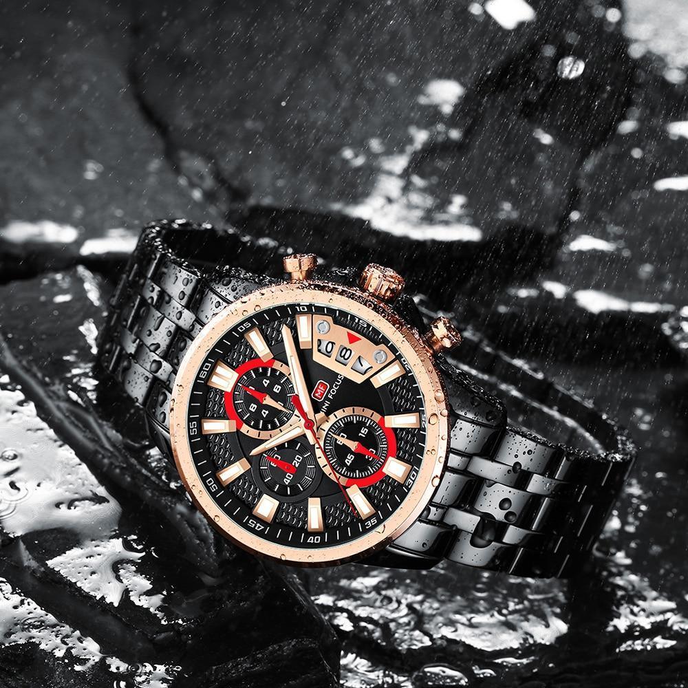 Sport Multifunctional Luxury Mens Watch Quartz Waterproof Colorful Analog Wristwatch Elegant Stainless Steel Design Stevvex