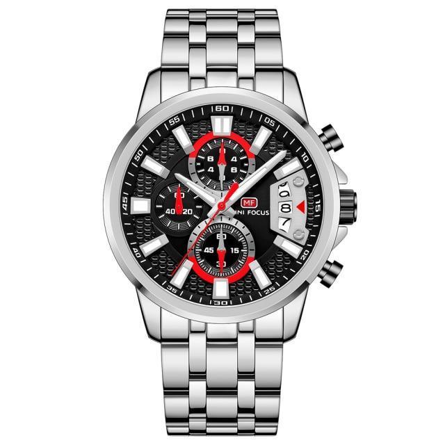 Sport Multifunctional Luxury Mens Watch Quartz Waterproof Colorful Analog Wristwatch Elegant Stainless Steel Design Stevvex