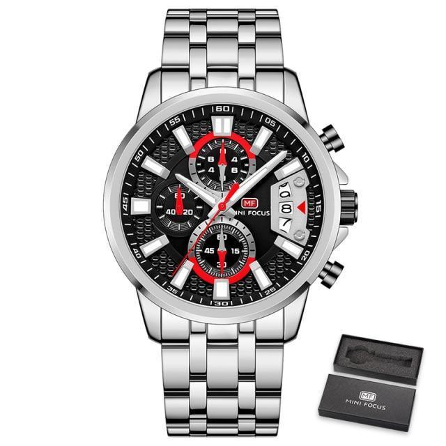 Sport Multifunctional Luxury Mens Watch Quartz Waterproof Colorful Analog Wristwatch Elegant Stainless Steel Design Stevvex