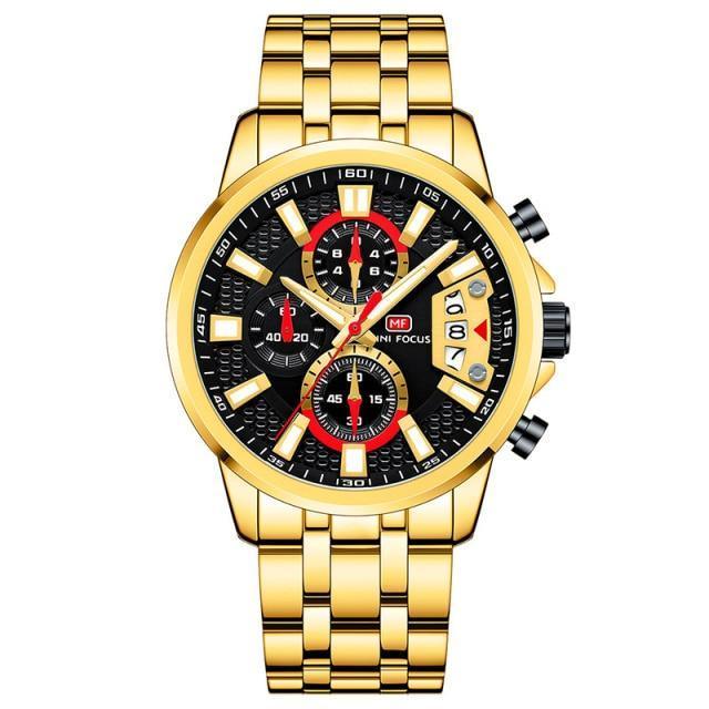 Sport Multifunctional Luxury Mens Watch Quartz Waterproof Colorful Analog Wristwatch Elegant Stainless Steel Design Stevvex