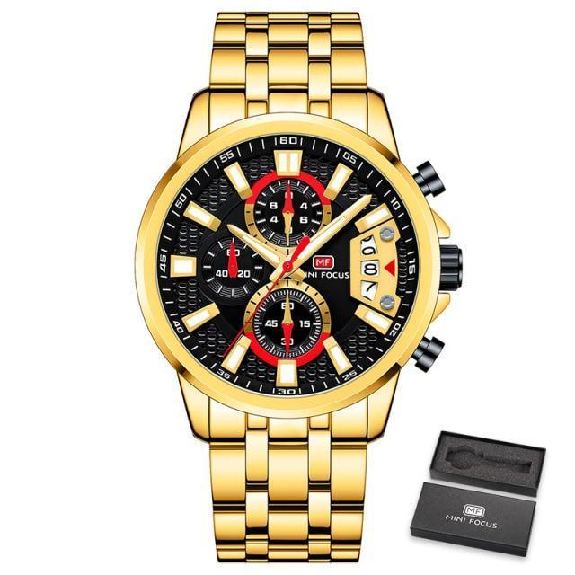Sport Multifunctional Luxury Mens Watch Quartz Waterproof Colorful Analog Wristwatch Elegant Stainless Steel Design Stevvex