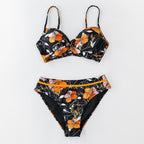 Push Up Floral Bikini Sets Women Two Pieces Swimsuits Women's Bathing Suits Push Up Halter Bandage Bikini Floral Printing Swim Bottoms Two Piece Swimsuits New Girl Beach Bathing Suits Swimwear Stevvex