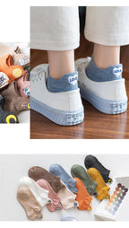 Cartoon Anime Embroidered Boat Socks Ins Trend Moon Cute Sweet Cat Socks Slippers Happy Funny Cotton Girl Socks Cute Short Boat Socks For Men And Women Stevvex