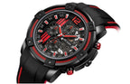 Modern Men's Black Quartz Watches Sports Silicone Strap Luminous Hands Wristwatch Luxury Waterproof Analog Watch Stevvex