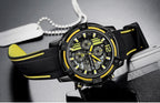 Modern Men's Black Quartz Watches Sports Silicone Strap Luminous Hands Wristwatch Luxury Waterproof Analog Watch Stevvex