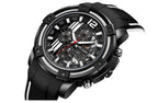 Modern Men's Black Quartz Watches Sports Silicone Strap Luminous Hands Wristwatch Luxury Waterproof Analog Watch Stevvex