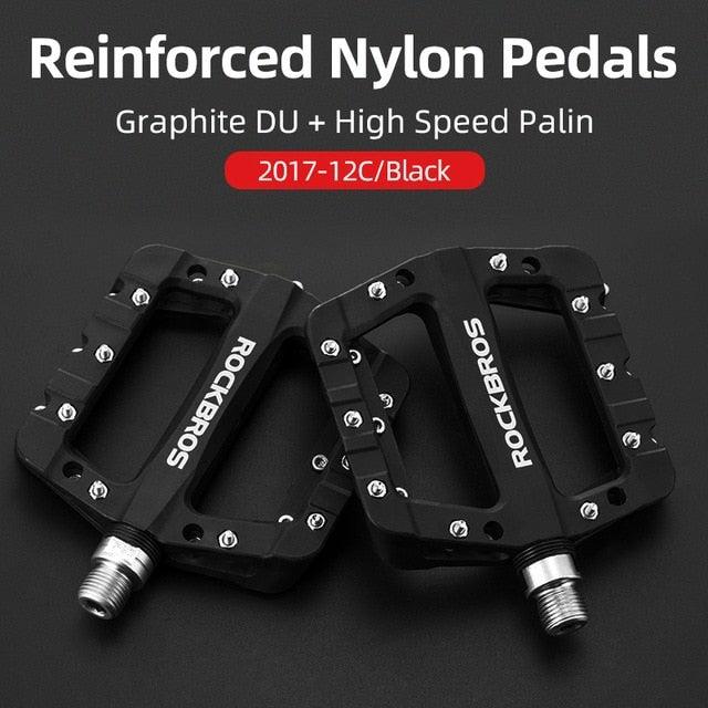 Ultralight Seal Bearings Bicycle Bike Pedals Cycling Nylon Road Pedals Flat Platform Bicycle Parts Accessories Pedals Mountain Bike Pedals Lightweight Nylon Fiber Bicycle Platform Pedals For Mountain Bike Stevvex