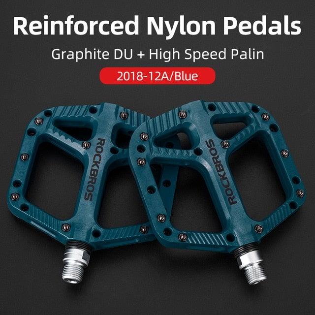 Ultralight Seal Bearings Bicycle Bike Pedals Cycling Nylon Road Pedals Flat Platform Bicycle Parts Accessories Pedals Mountain Bike Pedals Lightweight Nylon Fiber Bicycle Platform Pedals For Mountain Bike Stevvex