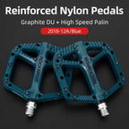 Ultralight Seal Bearings Bicycle Bike Pedals Cycling Nylon Road Pedals Flat Platform Bicycle Parts Accessories Pedals Mountain Bike Pedals Lightweight Nylon Fiber Bicycle Platform Pedals For Mountain Bike Stevvex