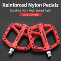 Ultralight Seal Bearings Bicycle Bike Pedals Cycling Nylon Road Pedals Flat Platform Bicycle Parts Accessories Pedals Mountain Bike Pedals Lightweight Nylon Fiber Bicycle Platform Pedals For Mountain Bike Stevvex